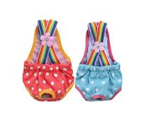 IUOUTG 2 Piezas Pañales para Perros Pantalones Fisiológicos Lindos para Mascotas Femeninas con Tirantes Algodón Transpirable Calzoncillos Menstruales para Perros Pequeños y Medianos