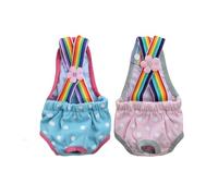 IUOUTG 2 Piezas Pañales para Perros Pantalones Fisiológicos Lindos para Mascotas Femeninas con Tirantes Algodón Transpirable Calzoncillos Menstruales para Perros Pequeños y Medianos