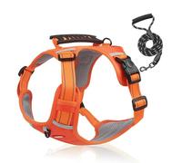 IUOUTG Arnés para Perros con Correa, arnés para Perros Suave y Transpirable, a Prueba de Fugas, arnés para Cachorros, Correa de fácil Control, Chaleco para Mascotas para Perros Grandes y medianos