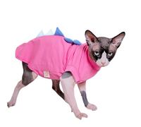 IUOUTG Camisas De Gatito De Cuello Redondo, Linda Ropa De Gato Sin Pelo De La Esfinge De Verano, Traje Diario De Pijamas De Suéter para Mascotas para Devon Rex, Cachorro