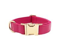 IUOUTG Collar de cuero único para perro, interior suave y duradero, correa de poliéster, collar para cachorros, elegante collar ajustable para perros pequeños, medianos y grandes