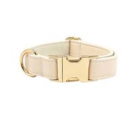 IUOUTG Collar de cuero único para perro, interior suave y duradero, correa de poliéster, collar para cachorros, elegante collar ajustable para perros pequeños, medianos y grandes