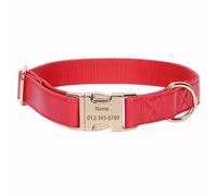 IUOUTG Collares De Perro Personalizado Cuello Personalizado, con Nombre De Mascota Y Número De Teléfono, Cuero PU Ajustable, con Hebillas Metálicas, Adecuado para Perros De Pequeño A Grande