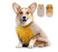 IUOUTG Gilet D'hiver Pour Chien, Coupe-Vent, Chaud, Doudoune Pour Animaux De Compagnie, Veste D'extérieur Avec Anneau En D Et Crochet Et Boucle, Tenue Réfléchissante Réglable
