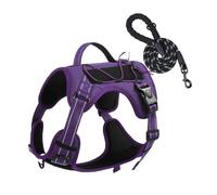 IUOUTG Juego de arnés y Correa para Perros Grandes, arnés táctico Reflectante Ajustable para Perros, arnés Transpirable y Resistente para Mascotas, arnés para Senderismo para Perros al Aire Libre