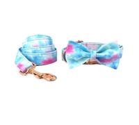 IUOUTG Juego único de collar y correa para perro con pajarita, bonito collar ajustable para cachorros para perros medianos y grandes, para pasear en fiestas de cumpleaños, bodas