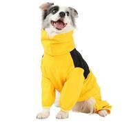 IUOUTG Manteau De Pluie Imperméable Coupe-Vent Pour Grands Chiens De Grande Taille Avec Fermeture Éclair, 4 Pattes Réglables, Col Roulé, Manteau De Pluie D'extérieur Animaux