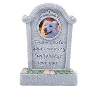 IUOUTG Marcas De Lápidas con Estantes De Flores En El Jardín De Mascotas, Piedras Conmemorativas con Marcos De Fotos, Recuerdos A Prueba De Viento Y Lluvia Decorados para Perros Y Gatos