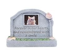IUOUTG Marcas De Lápidas con Estantes De Flores En El Jardín De Mascotas, Piedras Conmemorativas con Marcos De Fotos, Recuerdos A Prueba De Viento Y Lluvia Decorados para Perros Y Gatos