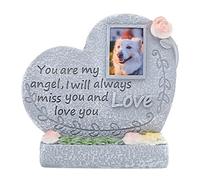 IUOUTG Marcas De Lápidas con Estantes De Flores En El Jardín De Mascotas, Piedras Conmemorativas con Marcos De Fotos, Recuerdos A Prueba De Viento Y Lluvia Decorados para Perros Y Gatos