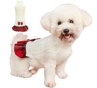 IUOUTG Pull D'hiver Chaud Pour Petit Chien - Robe De Noël Avec Nœud Papillon - Costume Pour Animal Domestique - Pull Extensible En Tricot Blanc - Manteau Chihuahua Yorkshire