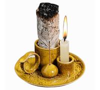 IUOUTG Soporte para Palos Palo Santo, 4 En 1 Quemador De Incienso De Cerámica, Candelero De Salvia Multipropósito, Bandeja De Ceniza para Sala De Yoga De Meditación