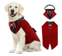 IUOUTG Traje De Smoxedo De Perro Y Bandana Set, Traje De Boda Formal para Perros Grandes, Elegante Perro Príncipe Caballero Trajes Fiesta De Cumpleaños
