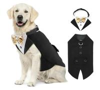 IUOUTG Traje De Smoxedo De Perro Y Bandana Set, Traje De Boda Formal para Perros Grandes, Elegante Perro Príncipe Caballero Trajes Fiesta De Cumpleaños