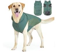 IUOUTG Veste D'hiver Chaude Pour Chiens De Taille Moyenne Et Grande, Coupe-Vent, Imperméable Et Réfléchissante, Col Roulé, Manteau De Neige Avec Trou Pour Laisse Et Bouton Pour