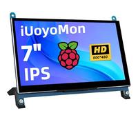 iUoyoMon Pantalla 7 Pulgadas para Raspberry Pi, Pantalla LCD Capacitiva IPS HDMI de 1024×600, Mini Monitor Portátil Compatible con Raspberry Pi 5/4/3 BB Black Banana Pi Win11/10/8/7 (No táctil)