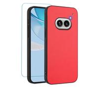 IUQXU Funda para teléfono Nothing 2a/2a Plus con protector de pantalla antideslizante, delgada, a prueba de golpes, funda de piel sintética suave para Nothing 2a+ Phone2a+, color rojo