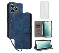 IUQXU Funda tipo cartera para Blackview Wave 9C con protector de pantalla [bloqueo RFID] de cuero con ranura para tarjetas con función atril para mujeres y hombres, funda para teléfono móvil Blackview