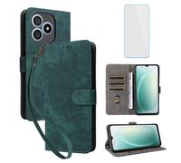 IUQXU Funda tipo cartera para Blackview Wave 9C con protector de pantalla [bloqueo RFID] de cuero con ranura para tarjetas con función atril para mujeres y hombres, funda para teléfono móvil Blackview