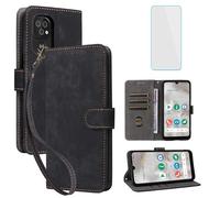 IUQXU Funda tipo cartera para Doro 8200/Doro 8100 con protector de pantalla [bloqueo RFID] de piel con soporte para tarjetas y soporte para teléfono móvil Doro8200 Doro8100 4G LTE, color negro