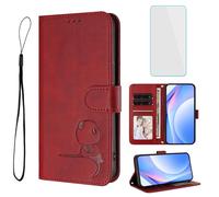 IUQXU Funda tipo cartera para Motorola Moto G67 5G/G77 5G/G87 5G con protector de pantalla [bloqueo RFID] para mujer, funda para teléfono móvil Panda para Motorola G 67 77 87 MotoG67 MotoG77 MotoG87