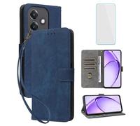 IUQXU Funda tipo cartera para OPPO A60 5G/OPPO A40 4G con protector de pantalla [bloqueo RFID] de cuero con tarjetero con función atril para mujeres y hombres, funda para teléfono celular OPPO A40M 4G