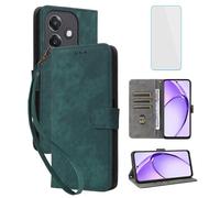 IUQXU Funda tipo cartera para OPPO A60 5G/OPPO A40 4G con protector de pantalla [bloqueo RFID], soporte de piel con soporte para tarjetas, soporte para mujeres y hombres, funda para teléfono celular