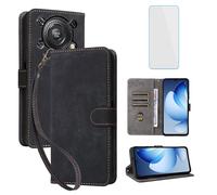 IUQXU Funda tipo cartera para Oukitel C60/C60 Pro con protector de pantalla [bloqueo RFID] de piel con ranura para tarjetas, función atril para mujeres y hombres, funda para teléfono móvil Oukitel C