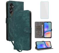 IUQXU Funda tipo cartera para Samsung Galaxy M14 4G/A05S con protector de pantalla [bloqueo RFID] de cuero con función atril para mujeres y hombres, funda para teléfono celular Galaxy M 14 4G SM-A057G