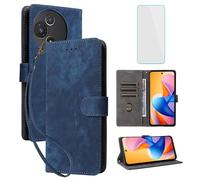 IUQXU Funda tipo cartera para TCL 60 R 5G/TCL 60 5G con protector de pantalla [bloqueo RFID] de cuero con soporte para tarjetas y soporte para teléfono celular para mujeres y hombres, para TCL60