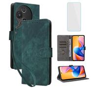 IUQXU Funda tipo cartera para TCL 60 R 5G/TCL 60 5G con protector de pantalla [bloqueo RFID] de cuero con soporte para tarjetas para mujeres y hombres, funda para teléfono celular TCL60 T521H TCL 60R