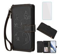 IUQXU Funda tipo cartera para teléfono Oneplus 15R 5G con protector de pantalla, bolsillo con cremallera, ranuras para tarjetas, funda de teléfono móvil con tapa para 1+ One Plus 15R PlusOne