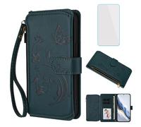 IUQXU Funda tipo cartera para teléfono Oneplus 15R 5G con protector de pantalla, bolsillo con cremallera, ranuras para tarjetas, funda de teléfono móvil con tapa para 1+ One Plus 15R PlusOne