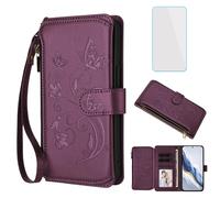 IUQXU Funda tipo cartera para teléfono Oneplus 15R 5G con protector de pantalla, bolsillo con cremallera, ranuras para tarjetas, funda de teléfono móvil con tapa para 1+ One Plus 15R PlusOne
