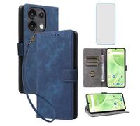 IUQXU UMIDIGI G9 5G/G9T/G9C/G9A/Note 90 - Funda tipo cartera con protector de pantalla [bloqueo RFID] de cuero con función atril para tarjetas para UMIDIGI G9 T C A Note90 azul