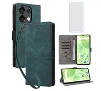 IUQXU UMIDIGI G9 5G/G9T/G9C/G9A/Note 90 - Funda tipo cartera con protector de pantalla [bloqueo RFID] de cuero con función atril para tarjetas para UMIDIGI G9 T C A Note90 verde