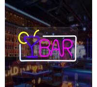 iuscacey Letrero de neón Son Las 5 en Punto en algún Lugar - Barra de luz LED Parrot, decoración de Pared Regulable, alimentación por USB, Ideal para el hogar, letreros de Cerveza - Playa, Palmera,E