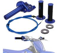 IUVWISN Empuñadura del Acelerador para Motocicleta de 7/8 Pulgadas, 22 mm, empuñaduras de Aluminio, Cable de Acelerador rápido Universal para manubrio de 50 110 125 150 200 250 CC (Blue)