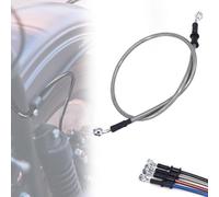 IUVWISN Latiguillo Freno Moto Hidráulico Manguera de aceite de freno 28 Grados M10 500-2000mm Universal para Pit Dirt Bike Motocross Street Bike ATV 2000mm Plata