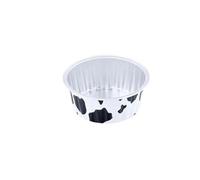 IUVYTA 50 moldes Desechables de 125 ml for Magdalenas, Pasteles, Magdalenas, con Tapas, de Aluminio, for crème brûlée y postres, Accesorios de Cocina.(Black and White)
