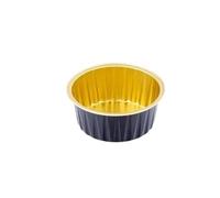 IUVYTA 50 moldes Desechables de 125 ml for Magdalenas, Pasteles, Magdalenas, con Tapas, de Aluminio, for crème brûlée y postres, Accesorios de Cocina.(Black)