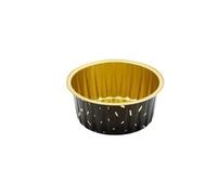 IUVYTA 50 moldes Desechables de 125 ml for Magdalenas, Pasteles, Magdalenas, con Tapas, de Aluminio, for crème brûlée y postres, Accesorios de Cocina.(Yellow and Black)