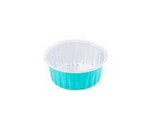 IUVYTA 50 moldes Desechables de 125 ml for Magdalenas, Pasteles, Magdalenas, con Tapas, de Aluminio, for crème brûlée y postres, Accesorios de Cocina.(Blue)