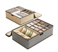 IUVYTA Caja organizadora ropa interior Caja De Almacenamiento Ropa Interior Con Tapa, Calcetines A Prueba Polvo, Cajón For Sujetador, Organizador(Grey 17 grids)