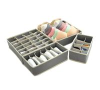 IUVYTA Caja organizadora ropa interior Organizador For Ropa Interior, Calcetines, Sujetador, Pantalones, Bufanda, Corbata, Caja De Almacenamiento, Organizadores(Gray 4PCS)