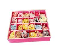 IUVYTA Caja organizadora ropa interior Organizador For Ropa Interior, Calcetines, Sujetador, Pantalones, Bufanda, Corbata, Caja De Almacenamiento, Organizadores(Rose 24 grid)