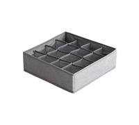 IUVYTA Caja organizadora ropa interior Paquete De 3 Divisores Organizadores Ropa Interior Calcetines Grises, Armario Plegables(16 Cell)