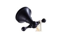 IUVYTA Gancho Para Ropa De LatóN Montado White Bathroom Hardware Accessories Brass Double Robe Hooks Wall Mounted Towel,cloths,Black,gold,antique(Black)