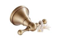 IUVYTA Gancho Para Ropa De LatóN Montado White Bathroom Hardware Accessories Brass Double Robe Hooks Wall Mounted Towel,cloths,Black,gold,antique(Antique)