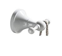 IUVYTA Gancho Para Ropa De LatóN Montado White Bathroom Hardware Accessories Brass Double Robe Hooks Wall Mounted Towel,cloths,Black,gold,antique(White)